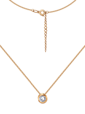 Колье золотое 585 подвеска с крупным бриллиантом