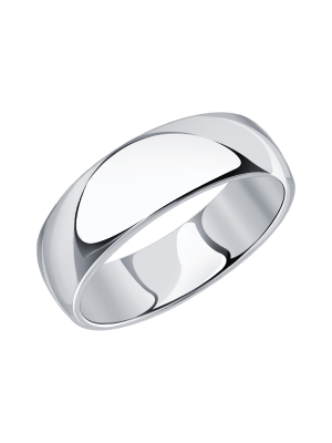 Кольцо обручальное из белого золота 585 без камней 7 мм