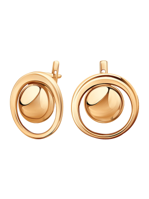 Серьги круглые золотые 585 без камней