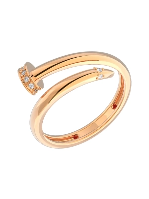 Кольцо гвоздь золотое 585 с бриллиантами