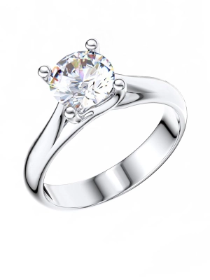 Кольцо помолвочное из белого золота 585 с бриллиантом 1,12 ct