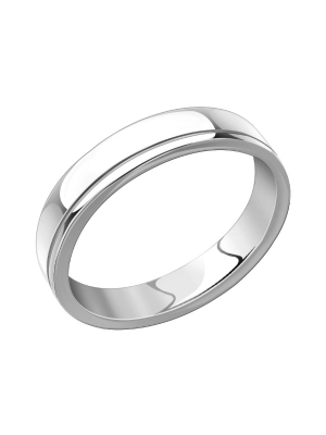 Кольцо обручальное из белого золота 585 без камней 4 мм