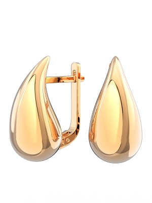 Серьги капли золотые 585 без камней