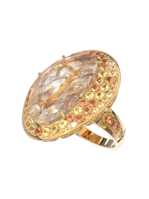 Кольцо золотое 585 с золотистым кварцем