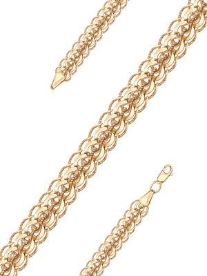 Браслет золотой 585 эксклюзивное плетение Фараон 8 мм