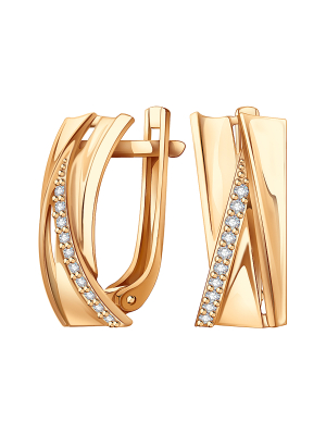 Серьги золотые 585 с бриллиантами