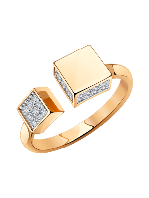 Кольцо золотое 585 с фианитами