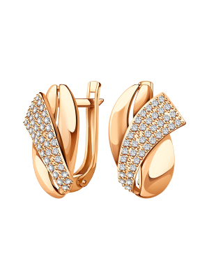 Серьги золотые 585 с бриллиантами