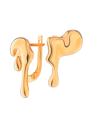 Серьги золотые 585 без камней на английском замке