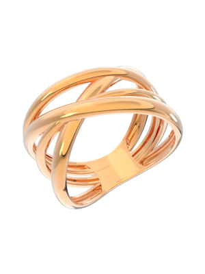 Кольцо широкое золотое 585 без камней