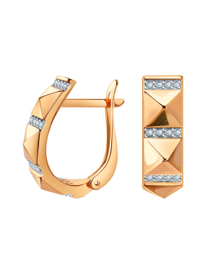 Серьги золотые 585 с бриллиантами